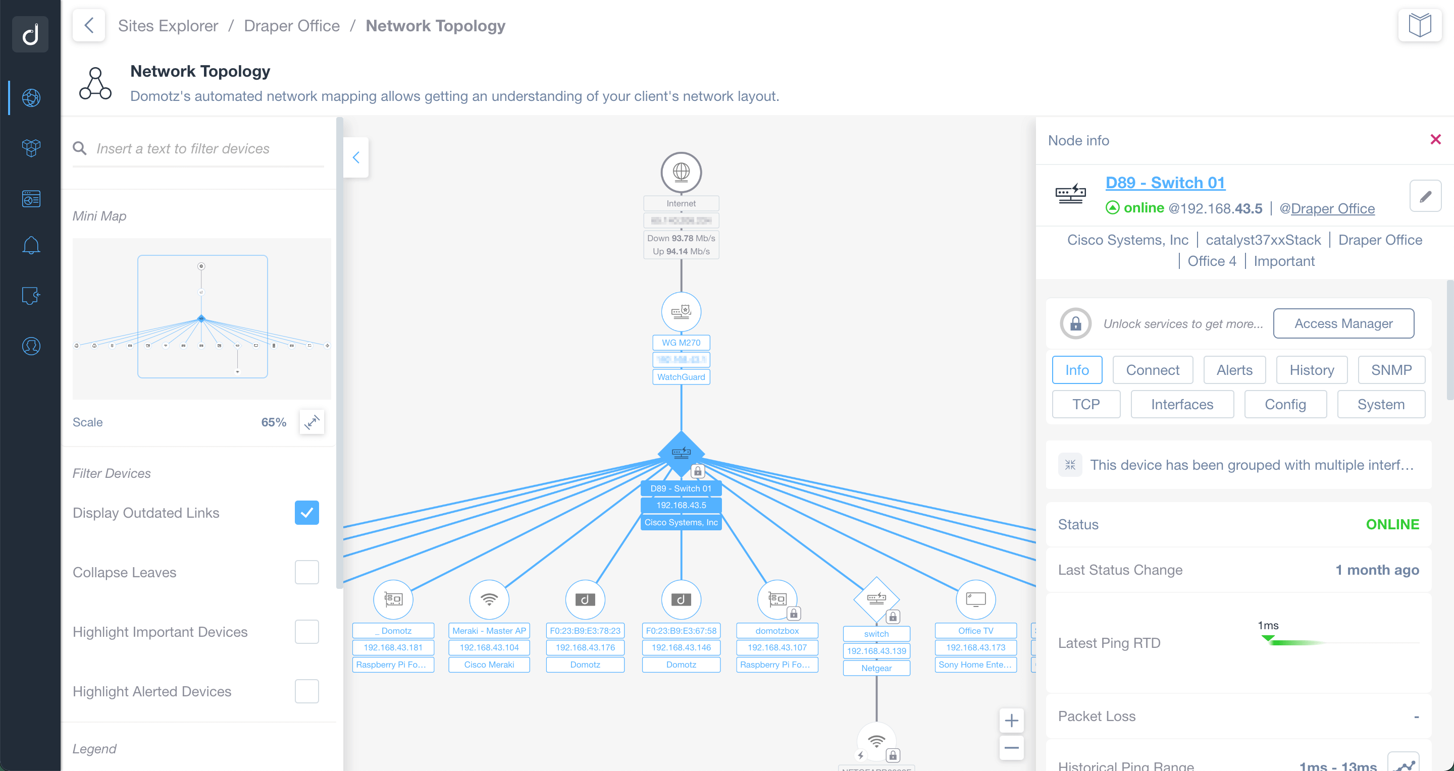 Network Topology Switch Details