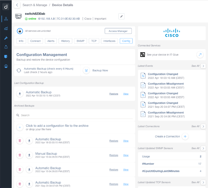 Switch Cisco Detail Config Tab