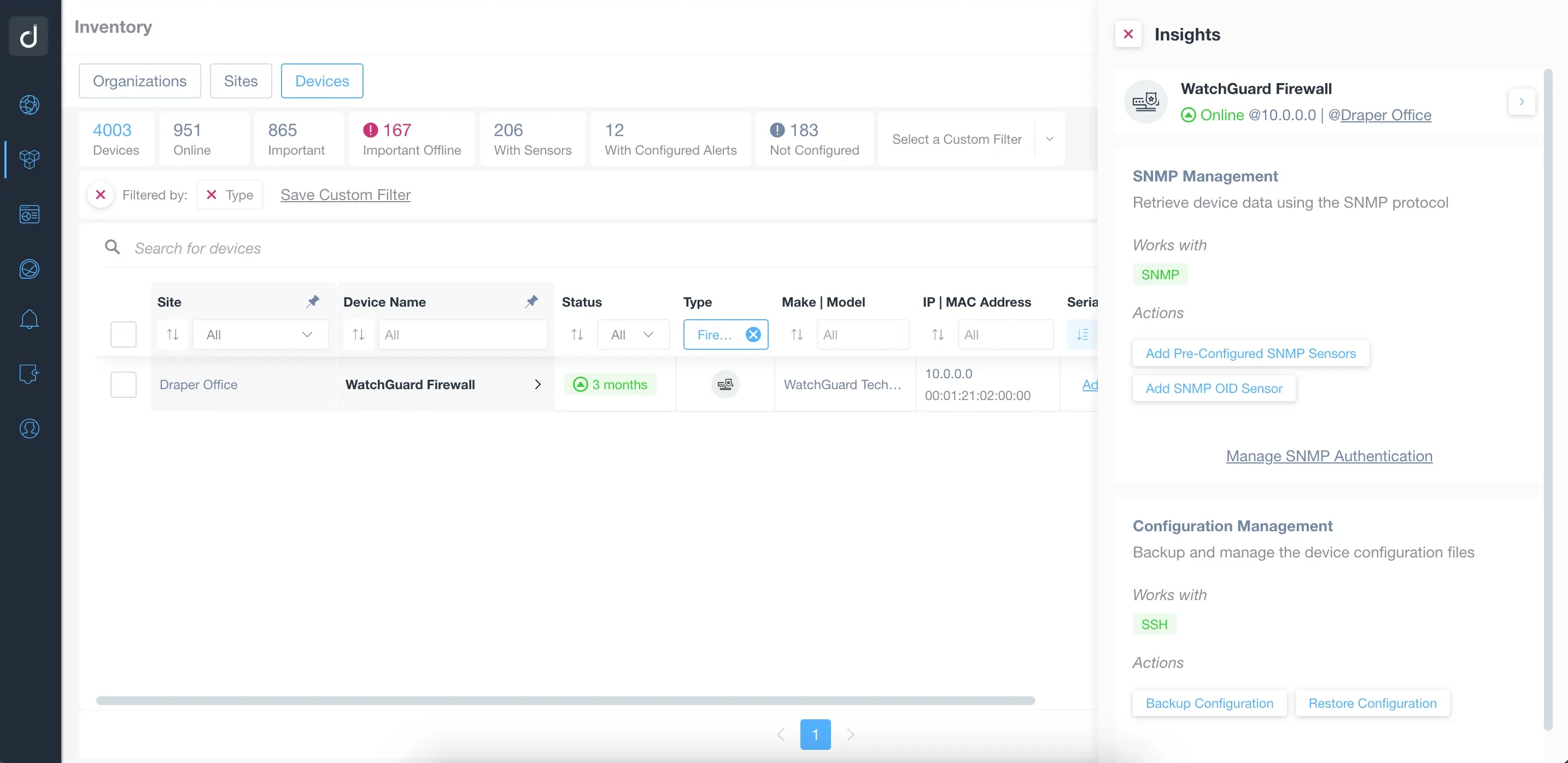 Pre-configured Templates Firewall