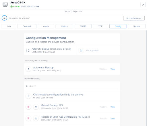 How the Domotz HP Aruba integration works