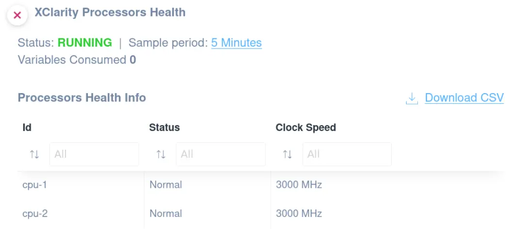 Lenovo XClarity Processors Health