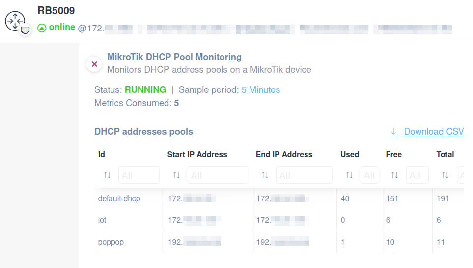 MikroTik DHCP Pool