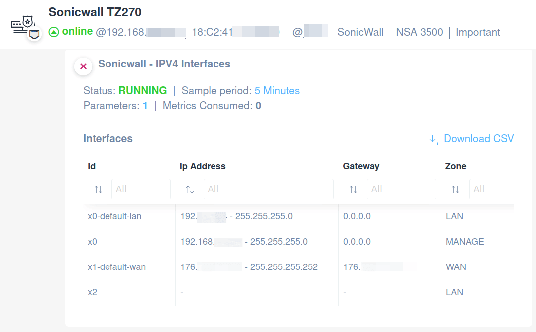 SonicWall ipv4 interfaces