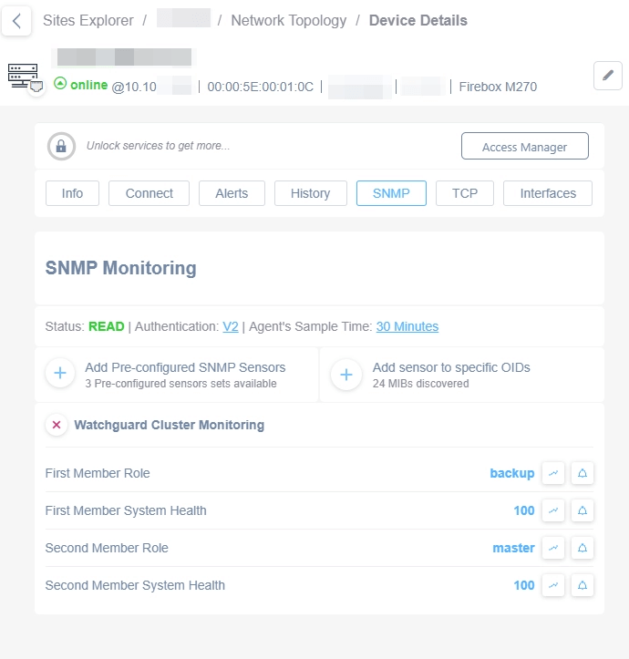 WatchGuard Cluster Monitoring