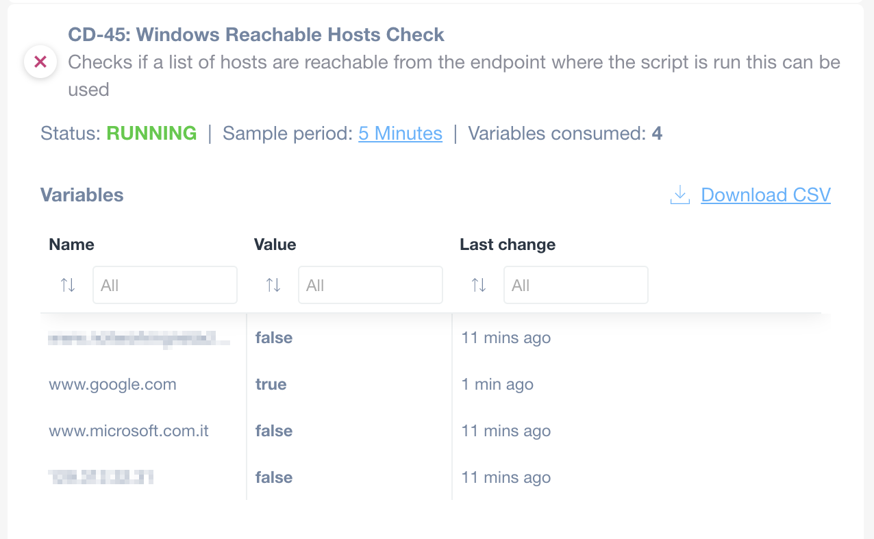 Windows Endpoint for Reachable Hosts