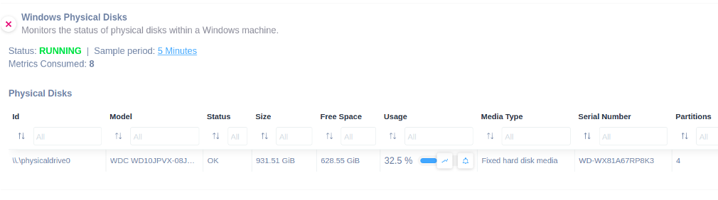 Windows Physical Disk Usage